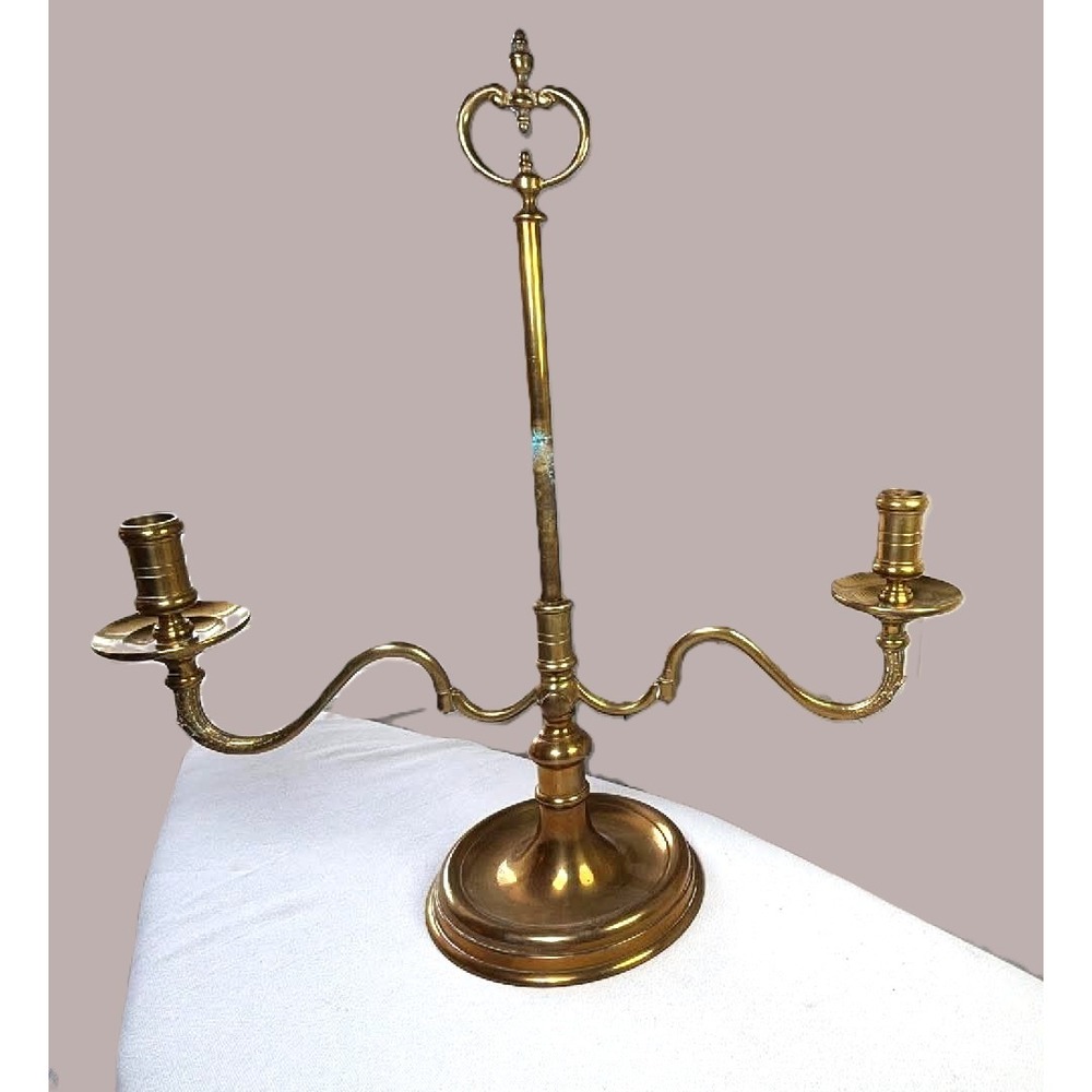 Wing On Co Brass Adjustable 2-Arm Candelabra Vintage Colonial Halloween